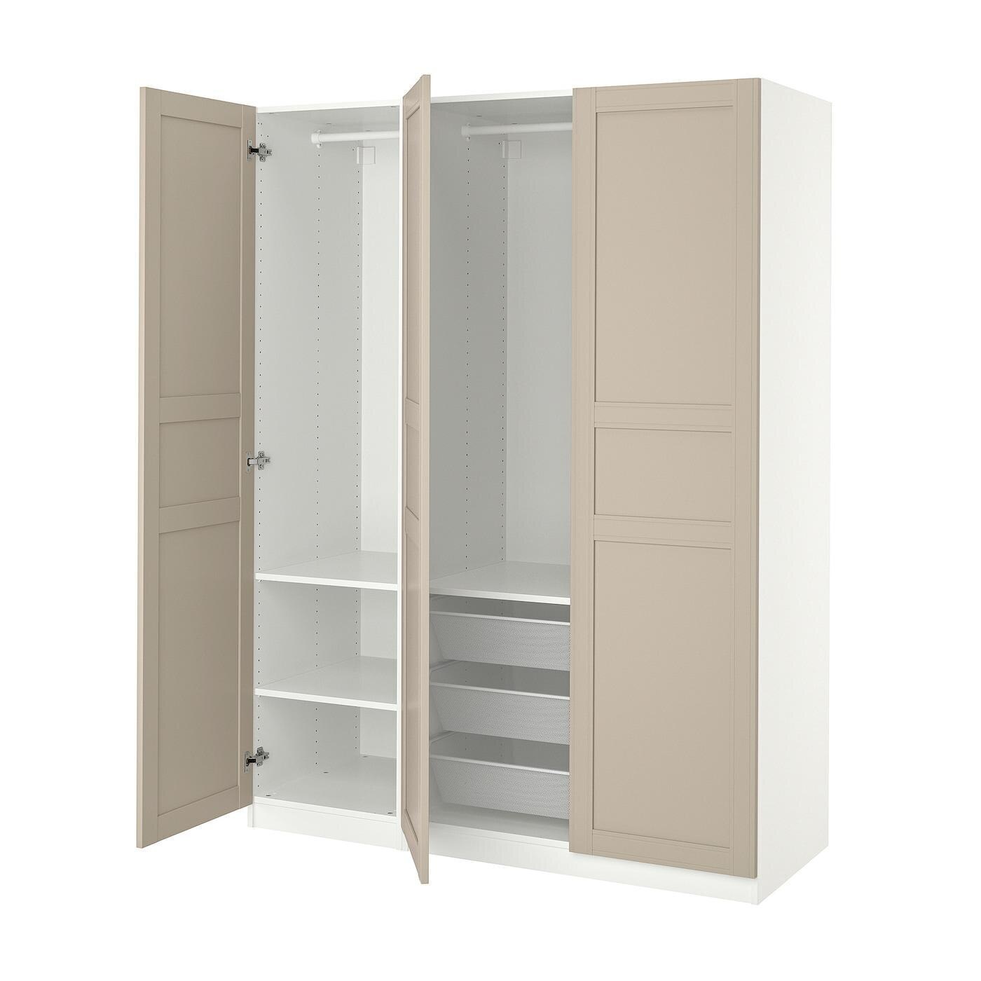 IKEA Pax / flisberget schrankkombination weiß/hellbeige 150x60x201 cm Angebot
