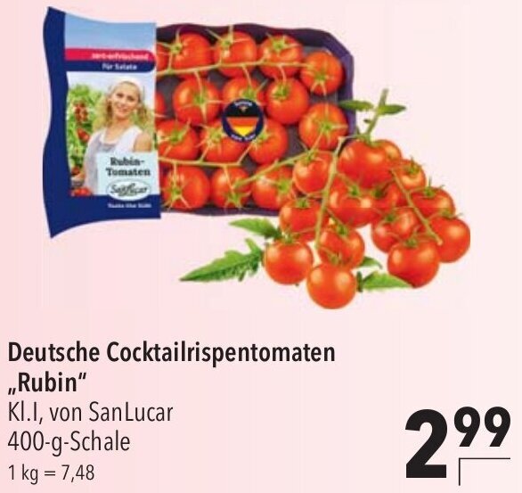 CITTI Markt Deutsche Cocktailrispentomaten ,,Rubin" 400 g Schale Angebot