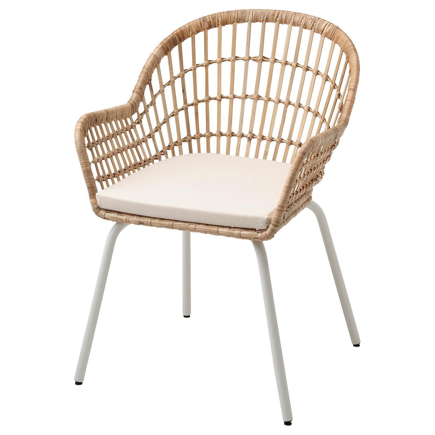 IKEA Nilsove / norna stuhl mit kissen rattan weiß/laila natur Angebot