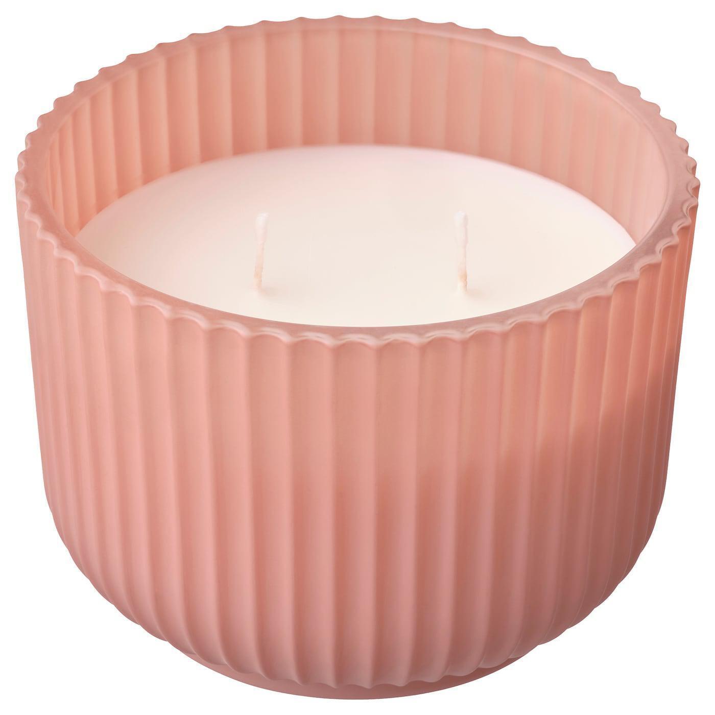 IKEA Sockerlönn duftkerze im glas, 2 dochte pfirsich & -blüte/rosa 30 std. Angebot