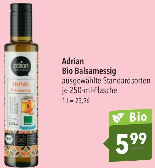 CITTI Markt Adrian Bio Balsamessig 250-ml-Flasche Angebot