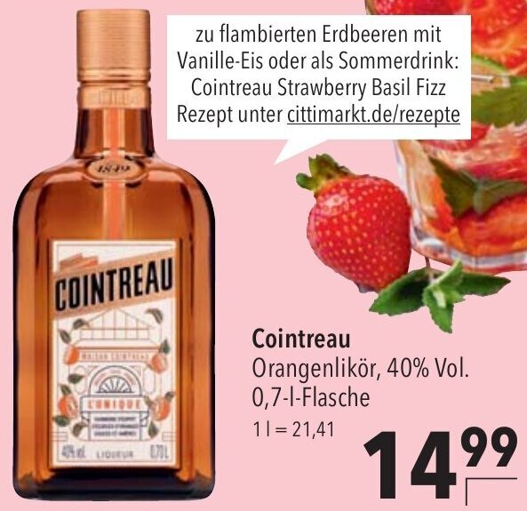 CITTI Markt Cointreau Orangenlikör 0,7-L-Flasche Angebot