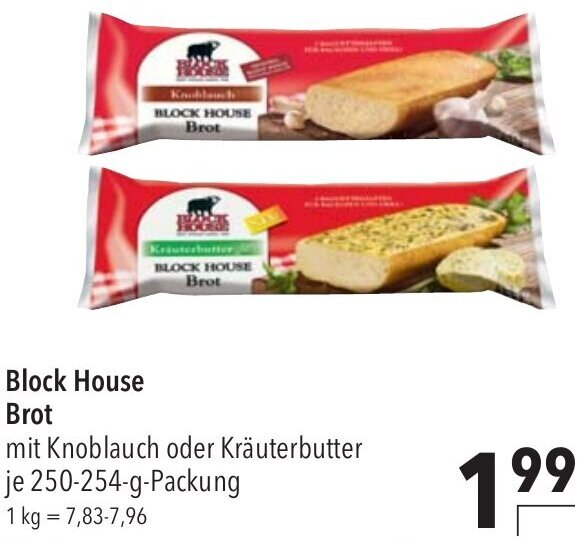 CITTI Markt Block House Brot 250-254 g Packung Angebot