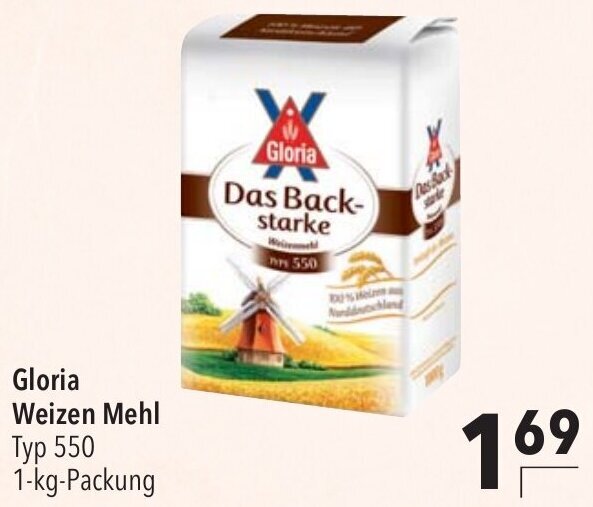 CITTI Markt Gloria Weizen Mehl 1-kg-Packung Angebot