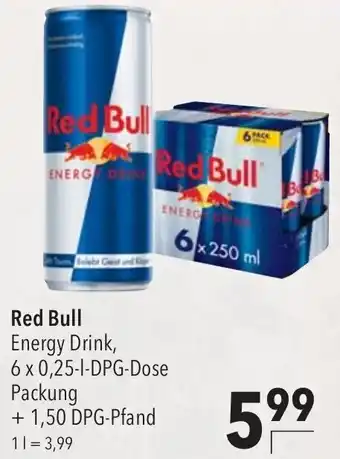 CITTI Markt Red Bull Energy Drink 6x0,25 L DPG Dose Angebot