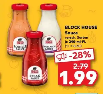 Kaufland BLOCK HOUSE Sauce versch. Sorten je 240-ml-FI. Angebot