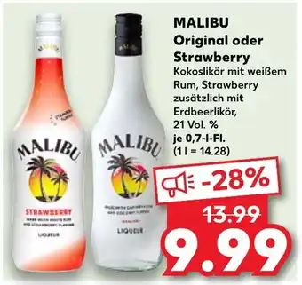 Kaufland MALIBU Original oder Strawberry Kokoslikör 700ml Angebot