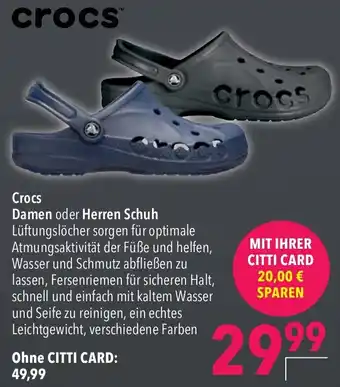 CITTI Markt Crocs Damen oder Herren Schuh Angebot