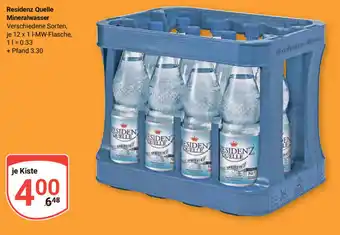 Globus Residenz Quelle Mineralwasser je 12 x 1 I-MW-Flasche, Angebot