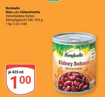 Globus Bonduelle Mais oder Hülsenfrüchte je 425 ml Angebot