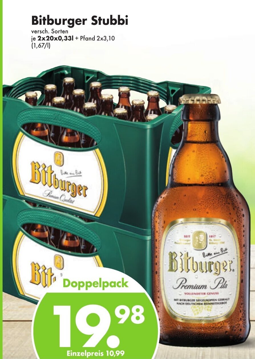 Trink und Spare Bitburger Stubbi 2*20*330ml Angebot