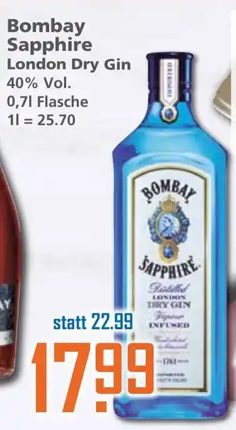 Klaas und Kock Bombay Sapphire Gin London Dry Gin 0,7L Angebot