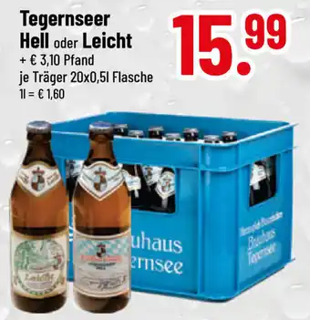 trinkgut Tegernseer Hell oder Leicht 20*500ml Angebot
