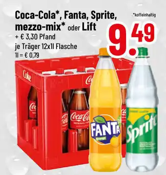 trinkgut Coca-Cola, Fanta, Sprite, mezzo-mix* oder Lift 12*1L Angebot