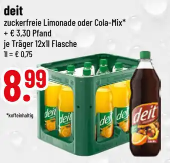 trinkgut deit zuckerfreie Limonade oder Cola-Mix* 12*1L Angebot