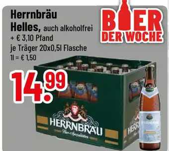 trinkgut Herrnbräu Helles, auch alkoholfrei 20*500ml Angebot