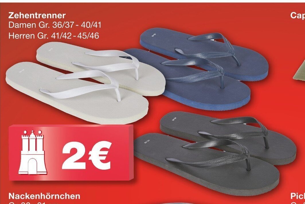 Woolworth Zehentrenner Damen Gr. 36/37 - 40/41 Herren Gr. 41/42-45/46 Angebot