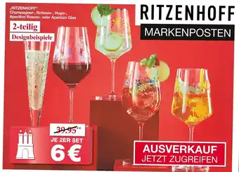 Woolworth RITZENHOFF Champagner-, Rotwein-, Hugo-, Aperitivo Rosato- oder Aperizzo Glas 2st Angebot