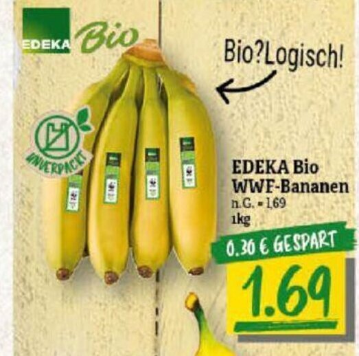 NP Discount EDEKA Bio WWF-Bananen 1kg Angebot