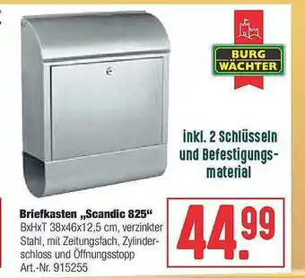 Hellweg Burg Wächter Briefkasten „scandic 825” Angebot