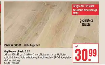 Hellweg Vinylboden „basic 5.3” Angebot