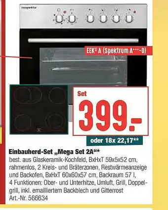 Hellweg Einbauherd-set „mega Set 2a” Angebot