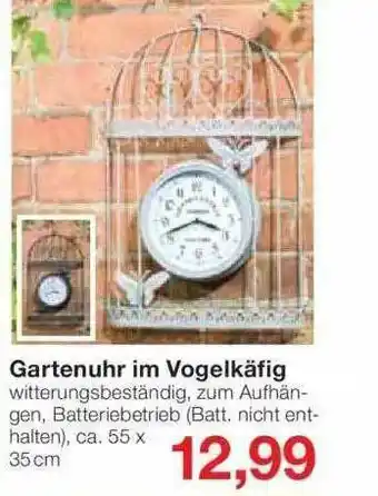 Jawoll Gartenuhr Im Vogelkäfig Angebot