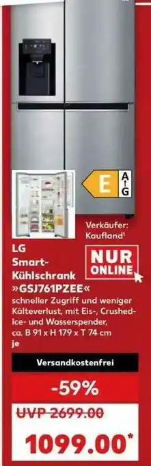 Kaufland Lg Smart-kühlschrank Gsj761pzee Angebot