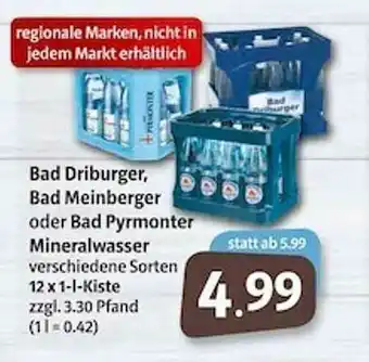 Markant Bad Driburger, Bad Meinberger Oder Bad Pyrmonter Mineralwasser Angebot