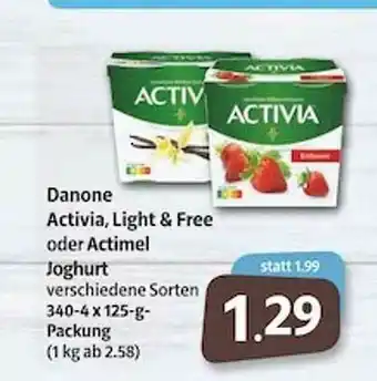 Markant Danone Activia, Light & Free Oder Actimel Joghurt Angebot