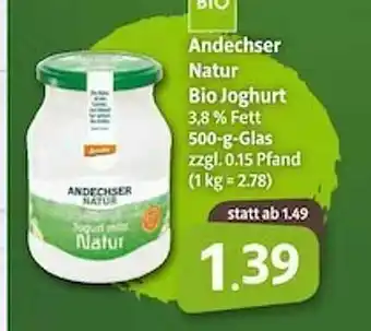 Markant Bio Andechser Natur Bio Joghurt Angebot