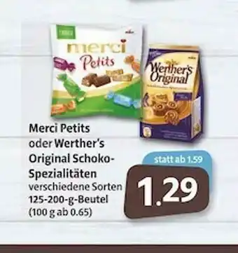 Markant Merci Petits Oder Werther's Original Schoko Spezialitäten Angebot