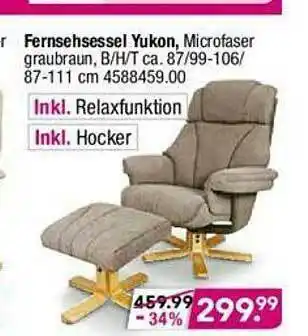 Möbel Boss Fernsehsessel Yukon Angebot