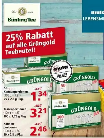 Multi Markt Bünting Tee Kannenportionen Oder Tassenportionen Angebot