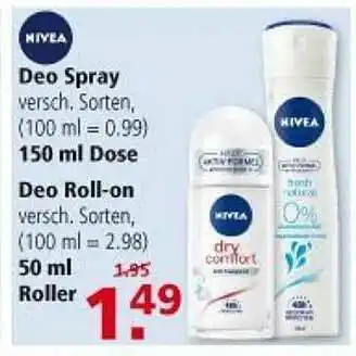 Multi Markt Nivea Deo Spray Oder Deo Roll-on Angebot