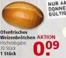 Multi Markt Ofenfrisches Weizenbrötchen Angebot