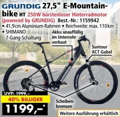 Norma GRUNDIG 27,5" E-Mountainbike HT 250W Angebot