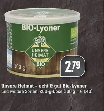 Scheck-in-Center Unsere Heimat echt & gut Bio Lyoner Angebot