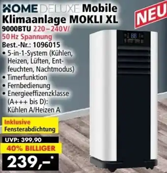 Norma HOME DELUXE Mobile Klimaanlage MOKLI XL 9000BTU Angebot