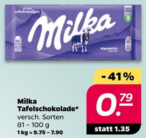 NETTO Milka Tafelschokolade 81-100 g Angebot