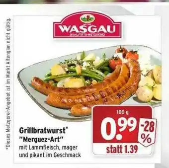 Wasgau Grillbratwurst Merguez-art Angebot