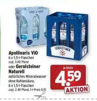 Wasgau Apollinaris Vio Oder Gerolsteiner Naturell Angebot