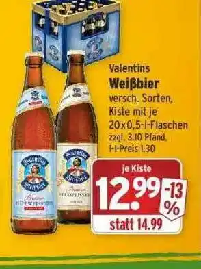 Wasgau Valentins Weißbier Angebot