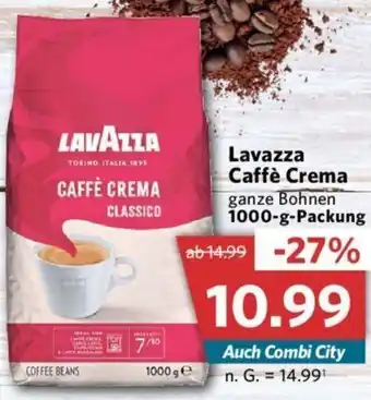 Combi Lavazza Caffè Crema 1000-g-Packung Angebot