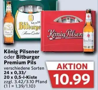 Combi König Pilsener oder Bitburger Premium Pils  24 x 0,33/ 20 x 0,5-L-Kiste Angebot