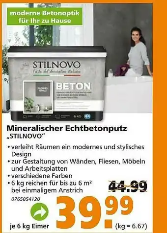 Globus Baumarkt Mineralischer Echtbetonputz „stilnovo” Angebot