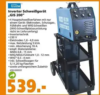 Globus Baumarkt Güde Inverter Schweißgerät Gis 200 Angebot
