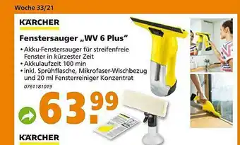 Globus Baumarkt Kärcher Fenstersauger „wv 6 Plus” Angebot