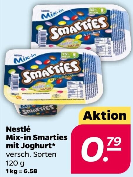 NETTO Nestlé Mix-in Smarties mit Joghurt 120 g Angebot