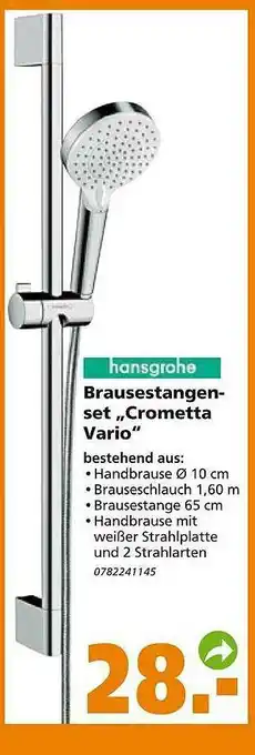 Globus Baumarkt Hansgrohe Brausestangenset „crometta Vario” Angebot